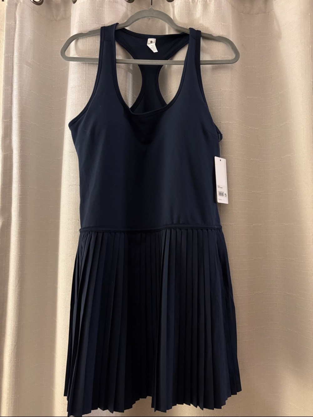 Yogalicious‎ Navy Pleated tennis Racerback One-Piece Dress - XL - pickleball